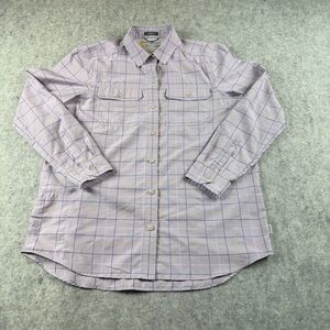 EDDIE BAUER WOMANS SMALL MESH VENTED TRAVEX HIKING FISHING BUTTON SHIRT LAVANDER